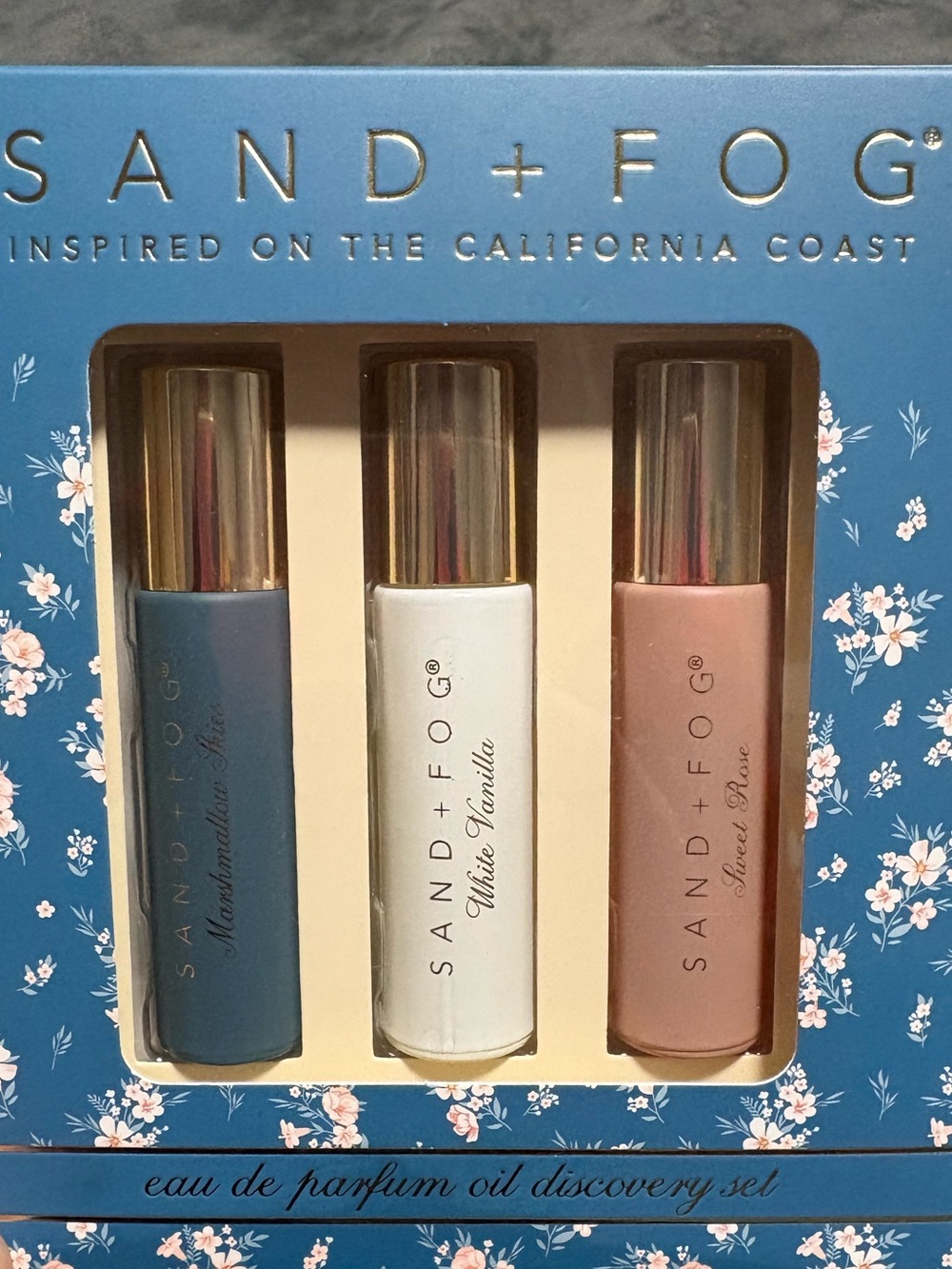 Sand + Fog Women's Bath & Body Oil Trio - Blue, White, Pink